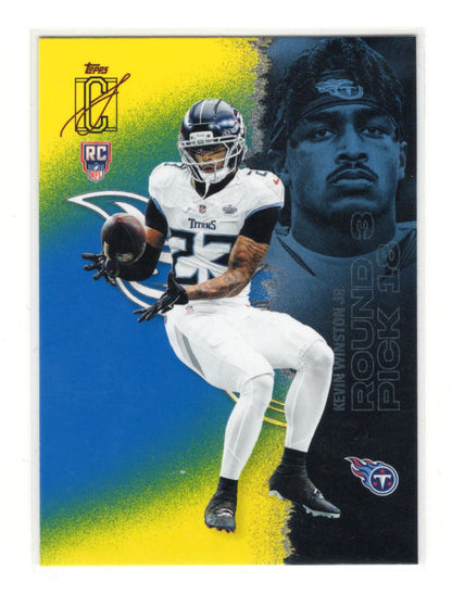 2025 Topps Signature Class Kevin Winston Jr. Card Blue & Yellow Rookie Titans