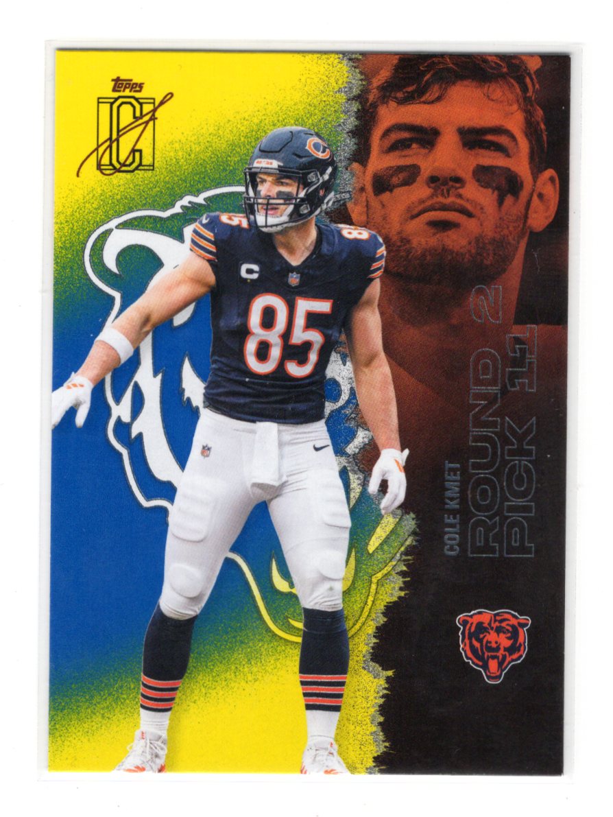 2025 Topps Signature Class Cole Kmet Card Blue & Yellow Chicago Bears #68