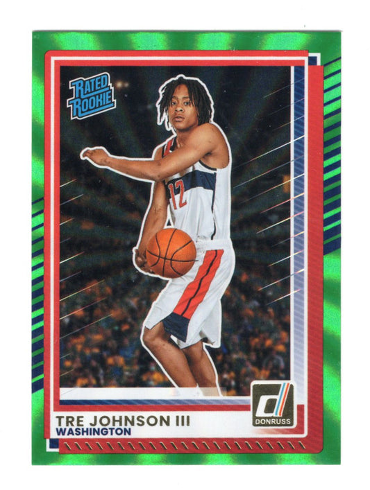 2025-26 Donruss Tre Johnson III Card Holo Green Laser Washington Wizards #2