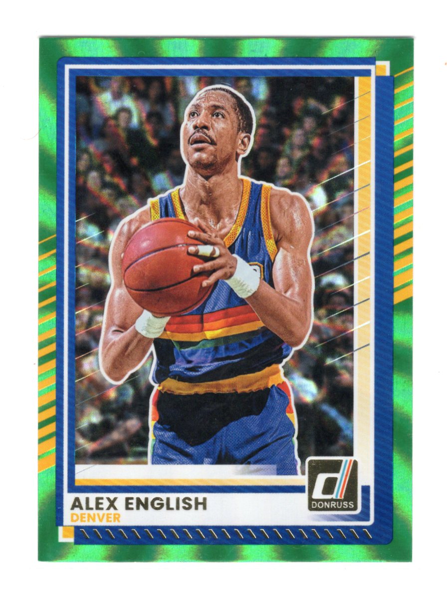 2025-26 Donruss Alex English Card Holo Green Laser Denver Nuggets #158