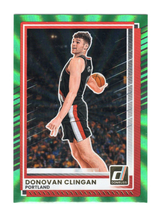 2025-26 Donruss Donovan Clingan Green Laser Parallel #116 Portland