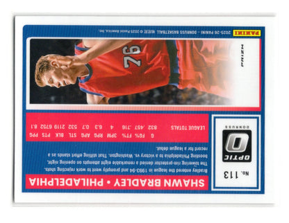 2025-26 Donruss Shawn Bradley Card Philadelphia 76ers #113