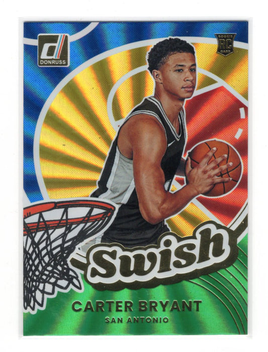 2025-26 Donruss Carter Bryant Card Holo Green Laser San Antonio Spurs #8