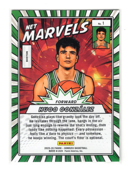 2025-26 Donruss Hugo Gonzalez Card Net Marvels Boston Celtics #1