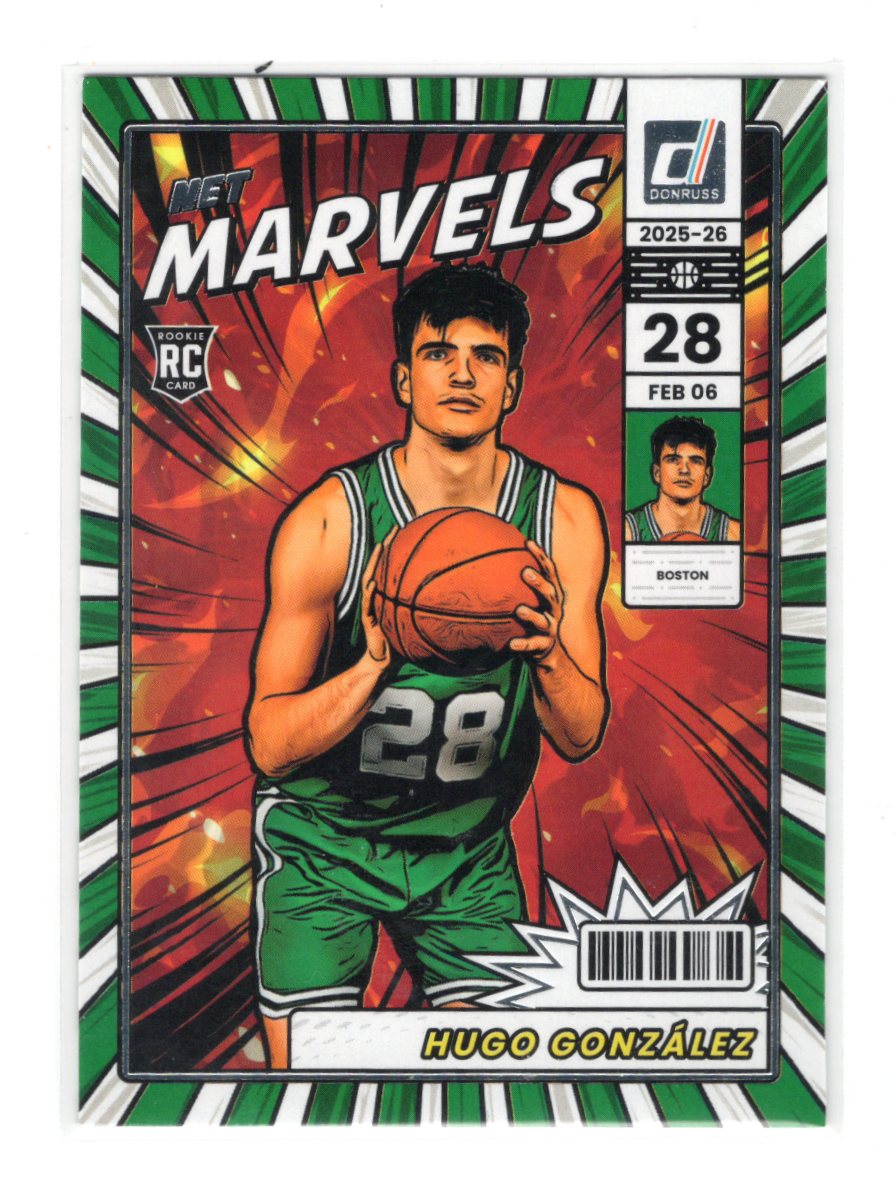 2025-26 Donruss Hugo Gonzalez Card Net Marvels Boston Celtics #1