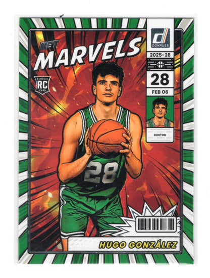 2025-26 Donruss Hugo Gonzalez Card Net Marvels Boston Celtics #1