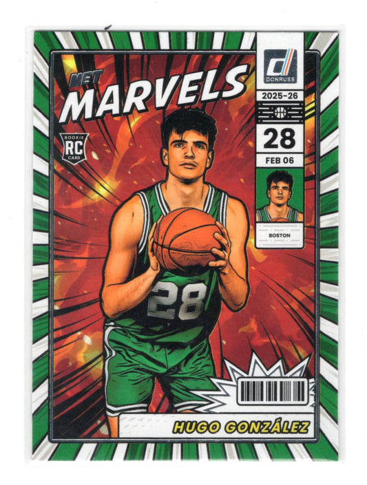 2025-26 Donruss Hugo Gonzalez Card Net Marvels Boston Celtics #1