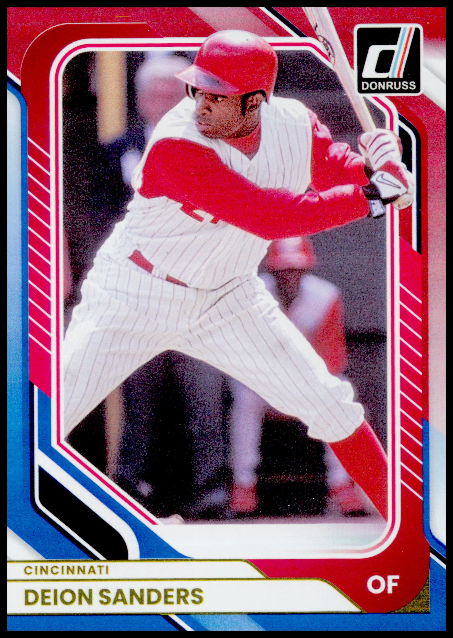 2026 Donruss Deion Sanders Card Red and Blue Cincinnati Reds #27