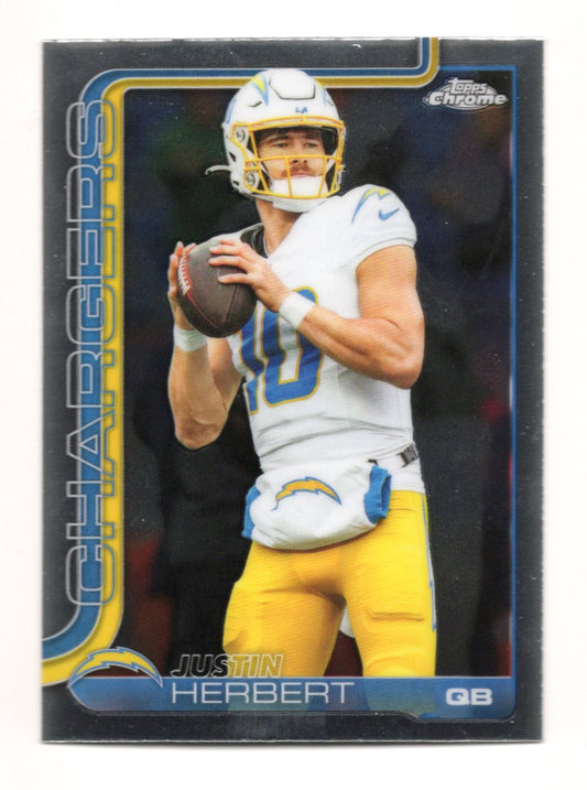 2025 Topps Chrome Justin Herbert Card Los Angeles Chargers #158