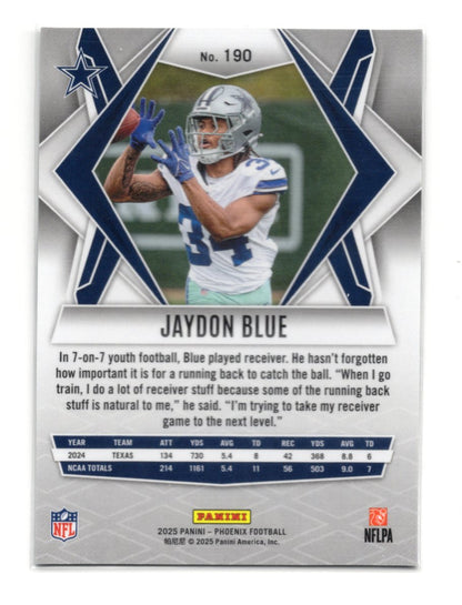 2025 Panini Phoenix Jaydon Blue Card Rookie Dallas Cowboys #190