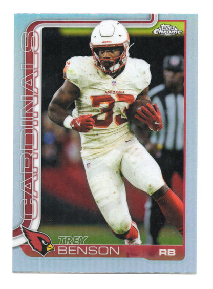 2025 Topps Chrome Trey Benson Card Refractor Arizona Cardinals #7