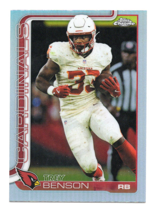 2025 Topps Chrome Trey Benson Card Refractor Arizona Cardinals #7