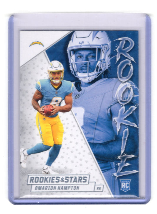 2025 Panini Rookies & Stars Omarion Hampton Card Rookie Exclusive Chargers #17
