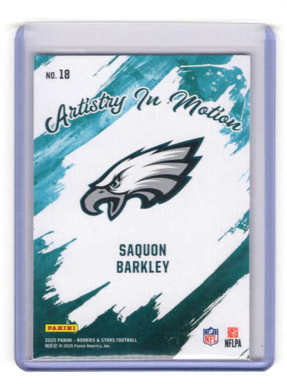 2025 Panini Rookies & Stars Saquon Barkley Card Artistry in Motion Eagles #18