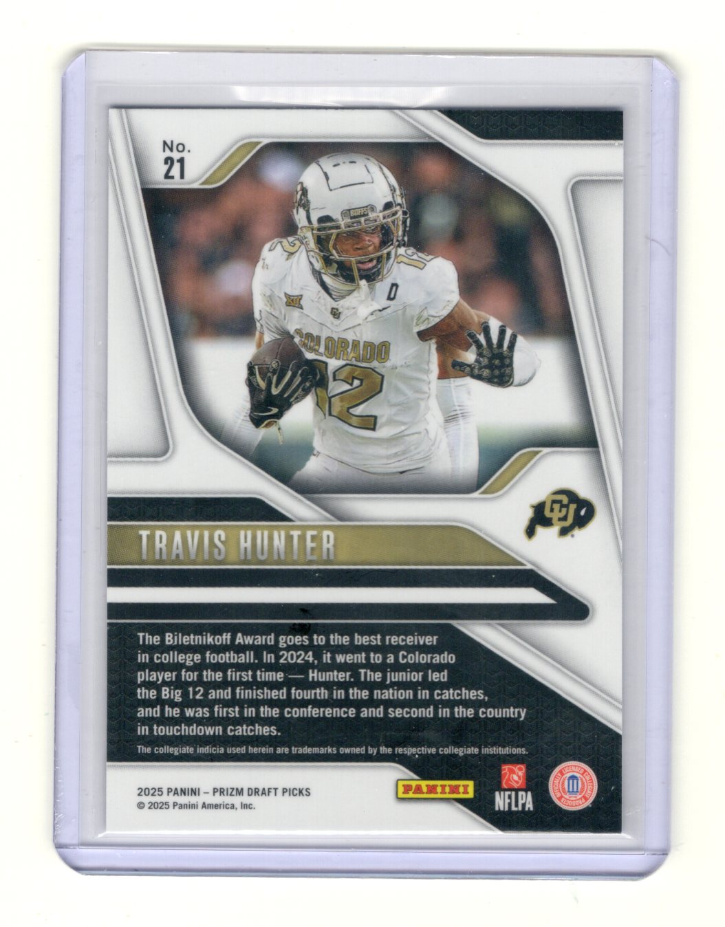 2025 Panini Prizm Draft Picks Travis Hunter Card Colorado Buffaloes #21