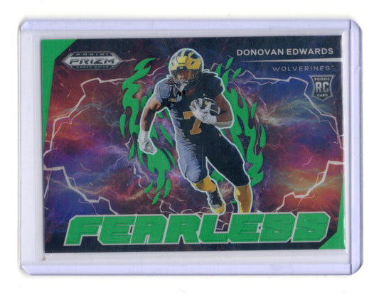 2025 Panini Prizm Draft Picks Donovan Edwards Card Fearless Michigan