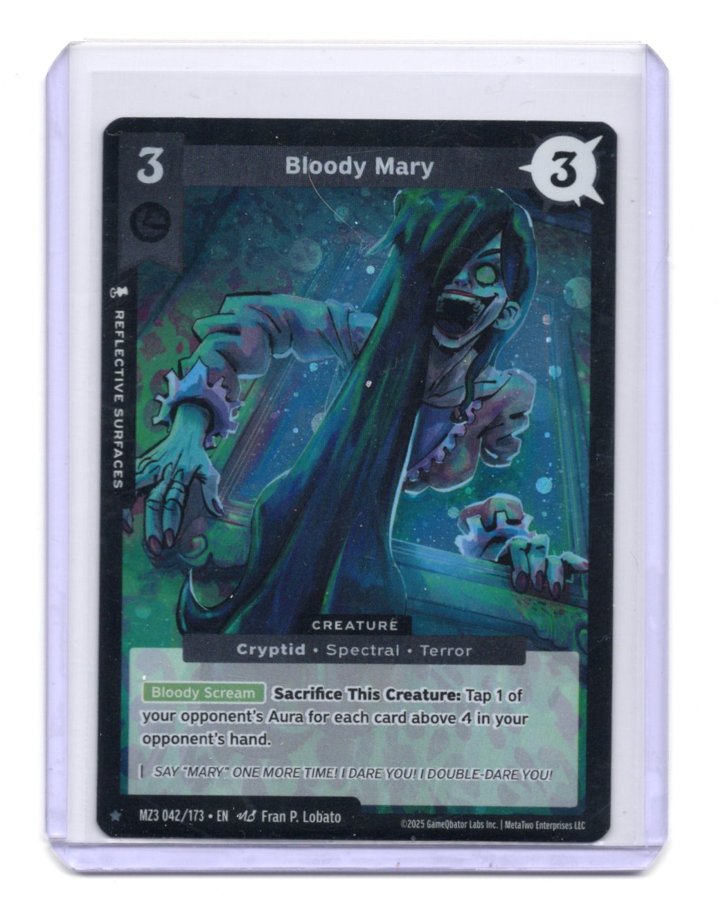 2025 MetaZoo Bloody Mary Reflective Surfaces MZ3 042/173 Foil TCG Card