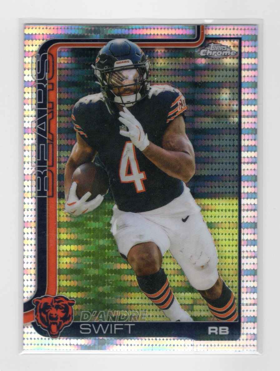 2025 Topps Chrome D'Andre Swift Card Pulsar Refractor Chicago Bears #53