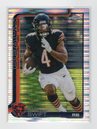 2025 Topps Chrome D'Andre Swift Card Pulsar Refractor Chicago Bears #53