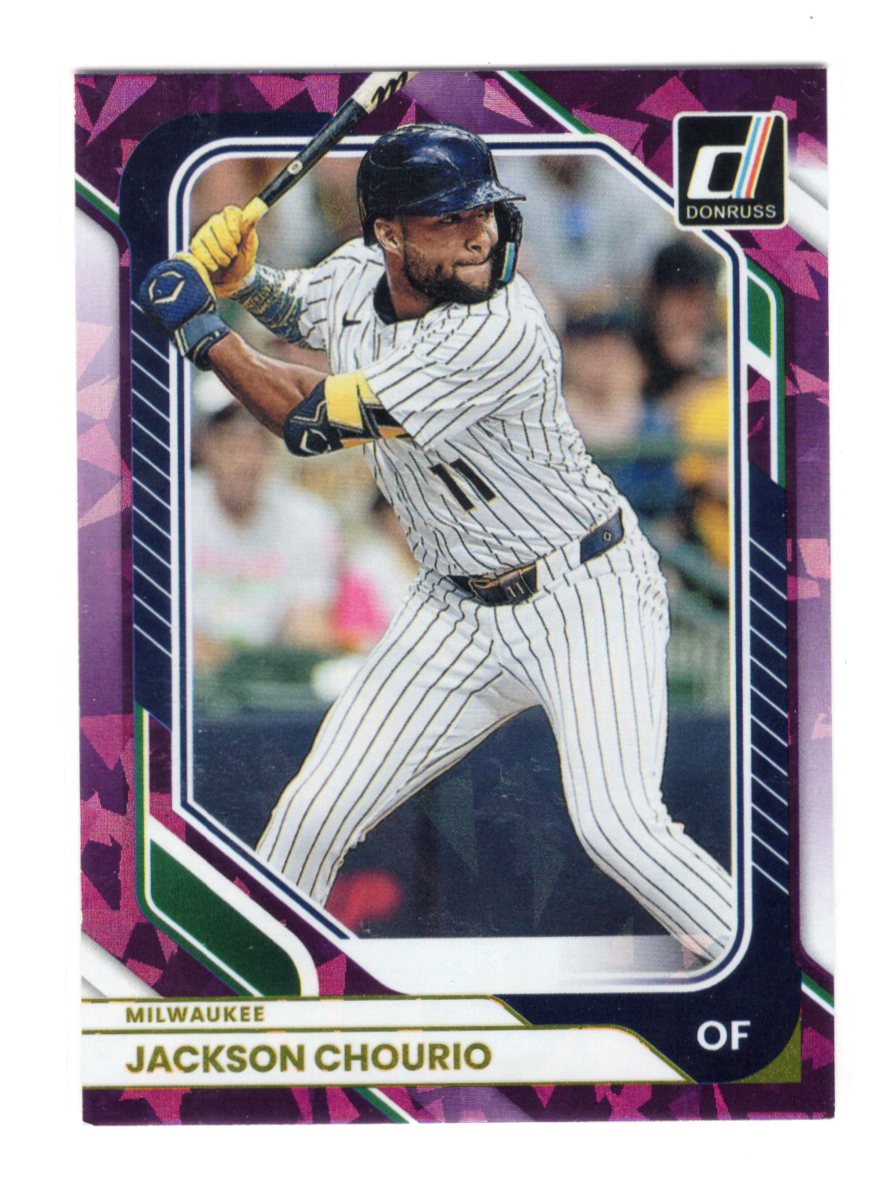 2026 Donruss Jackson Chourio Card Holo Purple SN Milwaukee Brewers #83