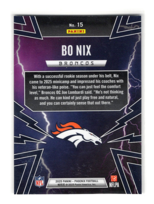 2025 Panini Phoenix Bo Nix Card Thunderbirds Denver Broncos #15