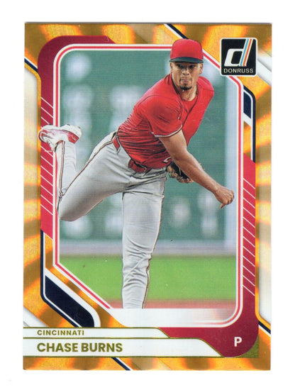2026 Donruss Chase Burns Card Orange Laser SN, Rookie Cincinnati Reds #39