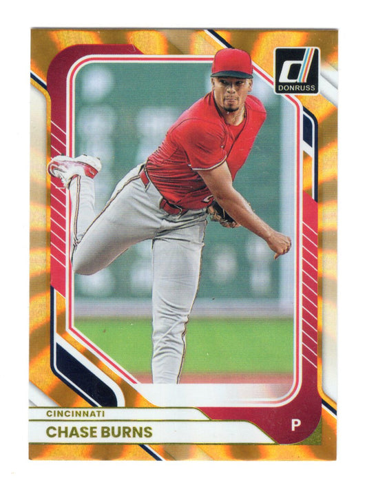 2026 Donruss Chase Burns Card Orange Laser SN, Rookie Cincinnati Reds #39