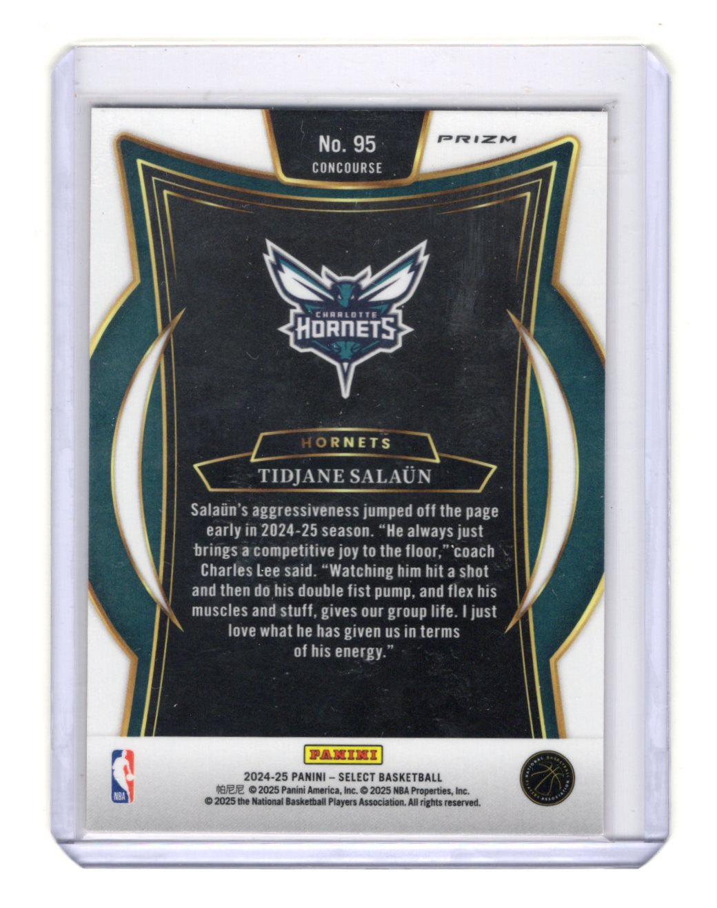 2024-25 Panini Select Tidjane Salaün Concourse Orange Flash Prizm RC  Hornets