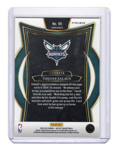 2024-25 Panini Select Tidjane Salaün Concourse Orange Flash Prizm RC  Hornets