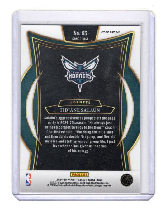 2024-25 Panini Select Tidjane Salaün Concourse Orange Flash Prizm RC  Hornets