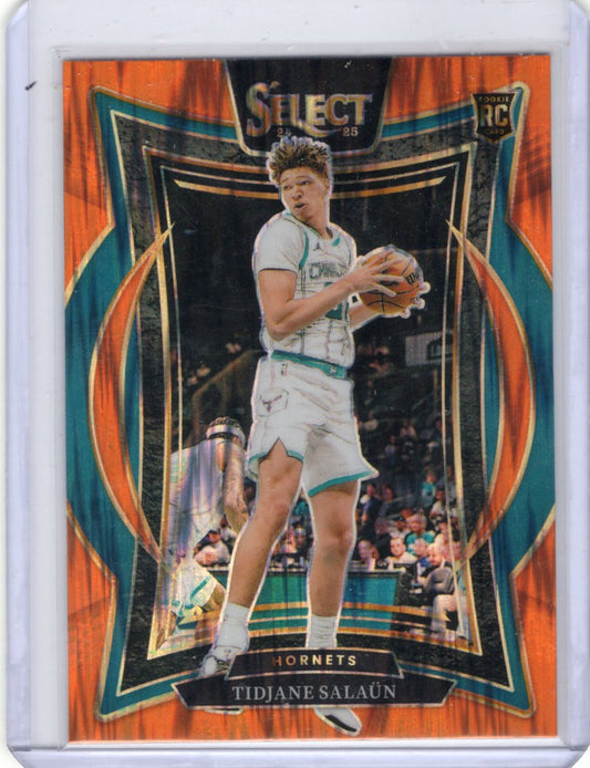 2024-25 Panini Select Tidjane Salaün Concourse Orange Flash Prizm RC  Hornets