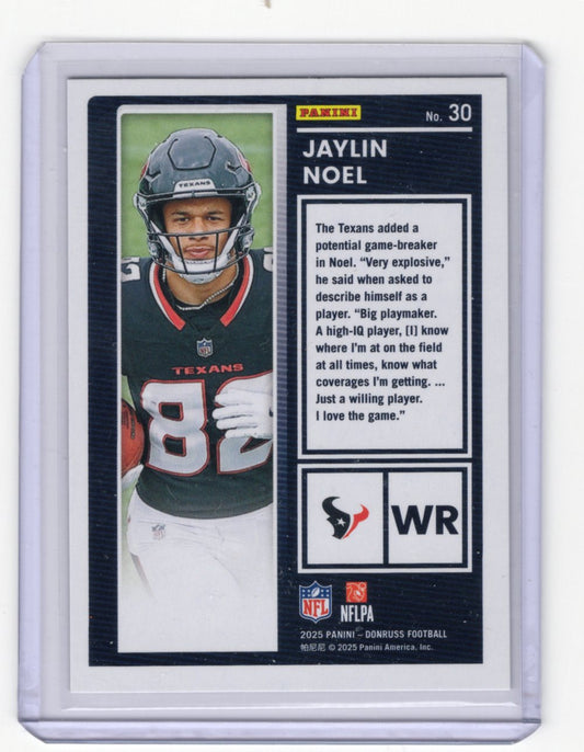 2025 Donruss Jaylin Noel Card The Rookies Houston Texans #30