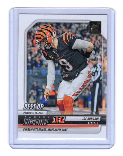 2025 Donruss Joe Burrow Card Best of Instant Cincinnati Bengals #INS-JBW