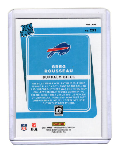 2021 Donruss Optic Greg Rousseau Card Pink Rookie Buffalo Bills #253