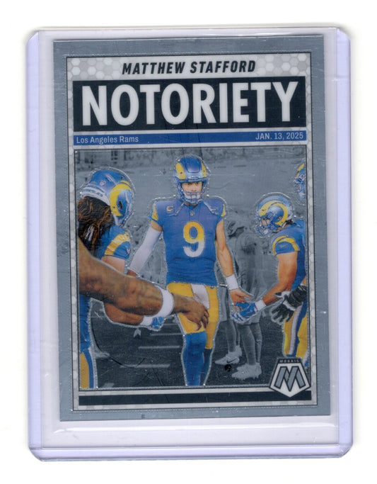 2025 Panini Mosaic Matthew Stafford Card Notoriety Mosaic Los Angeles Rams #7
