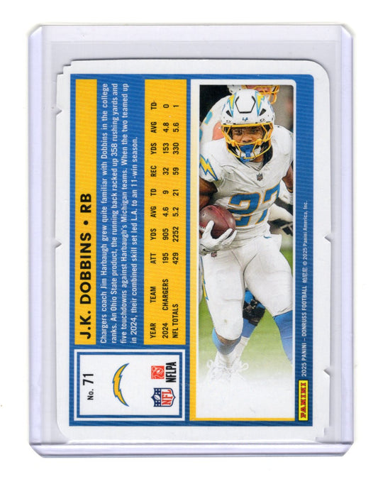 2025 Donruss J.K. Dobbins Card Press Proofs Silver Die Cut SN Chargers #/99