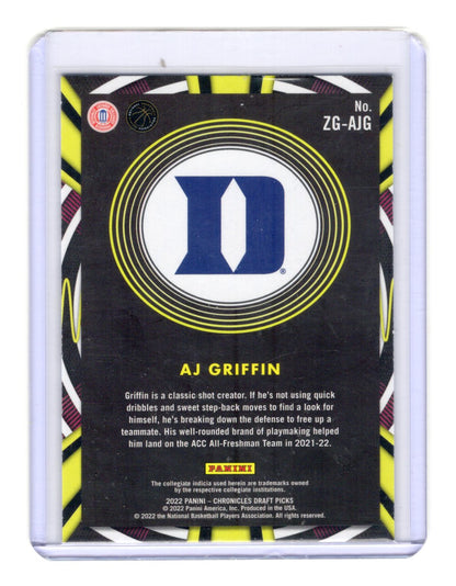 2022 Panini Chronicles Draft Picks AJ Griffin Card Gamma Rays Duke