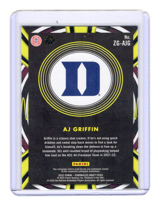2022 Panini Chronicles Draft Picks AJ Griffin Card Gamma Rays Duke