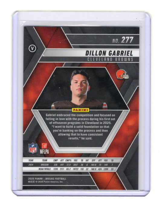 2025 Panini Mosaic Dillon Gabriel Card Mosaic Rookie Cleveland Browns #277