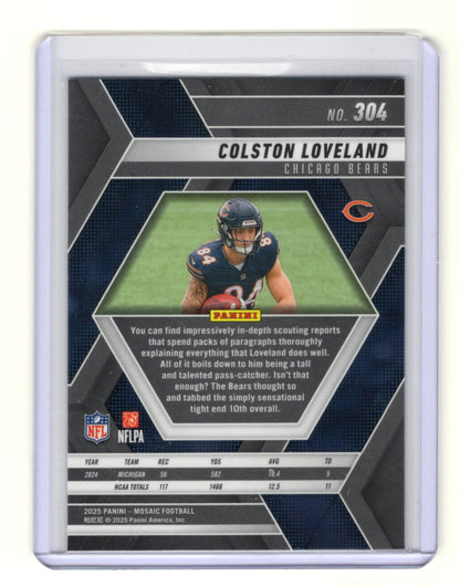 2025 Panini Mosaic Colston Loveland Card Rookie Chicago Bears #304