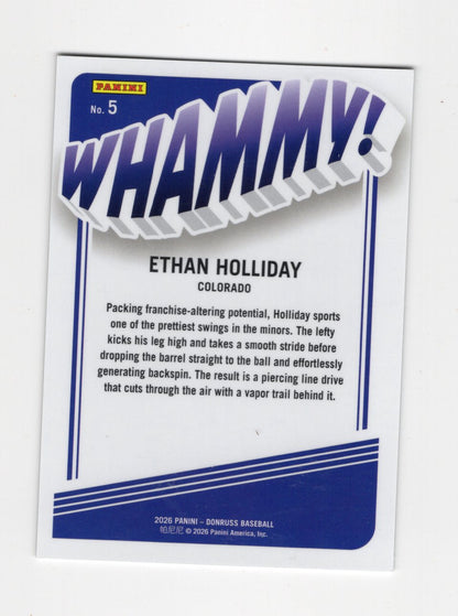 2026 Donruss Ethan Holliday Card Whammy! Colorado Rockies #5