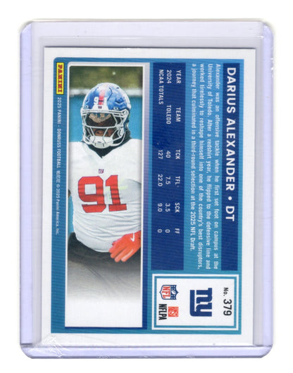 2025 Donruss Darius Alexander Card Press Proofs Blue Rookie New York Giants #379