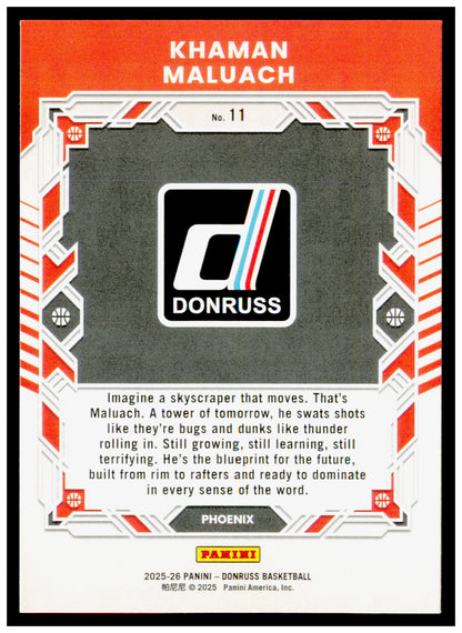 2025-26 Donruss Khaman Maluach Card Elite Series Phoenix Suns #11