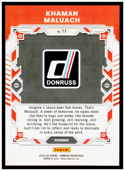 2025-26 Donruss Khaman Maluach Card Elite Series Phoenix Suns #11