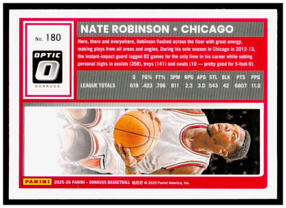 2025-26 Donruss Nate Robinson Card Chicago Bulls #180