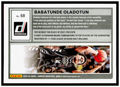 2025-26 Donruss Babatunde Oladotun Card #68