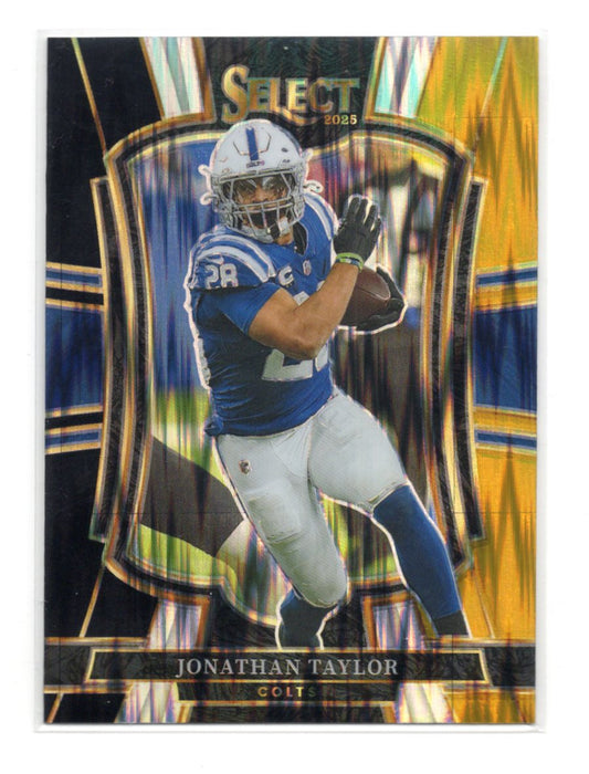 2025 Panini Select Jonathan Taylor Card Black and Yellow Prizm Shock Colts #132