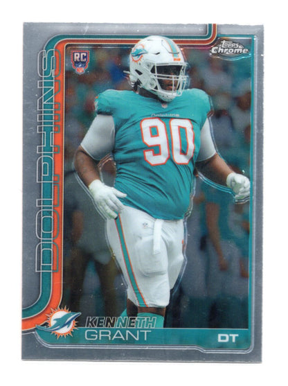 2025 Topps Chrome Kenneth Grant Card Rookie Miami Dolphins #362