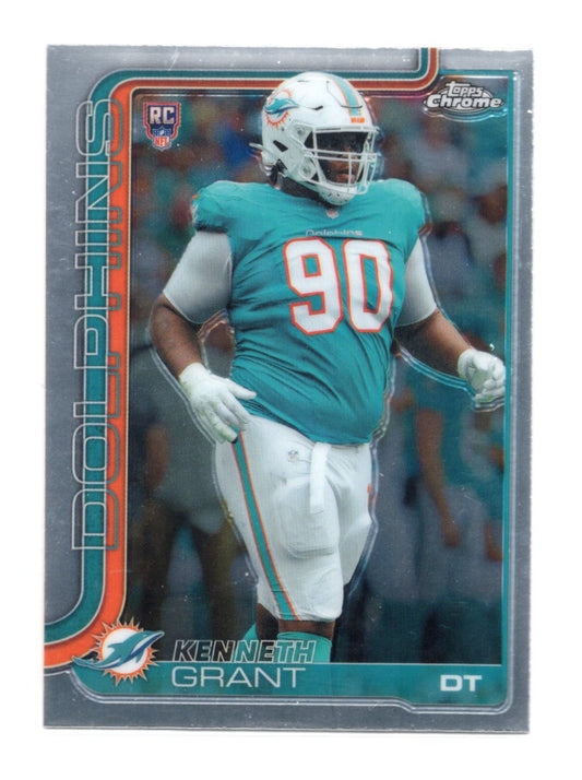 2025 Topps Chrome Kenneth Grant Card Rookie Miami Dolphins #362
