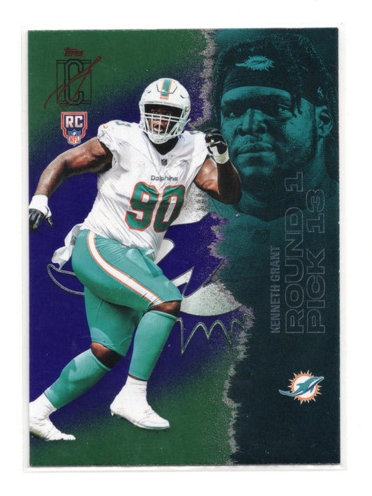 2025 Topps Signature Class Kenneth Grant Card Green & Purple Rookie  Dolphins